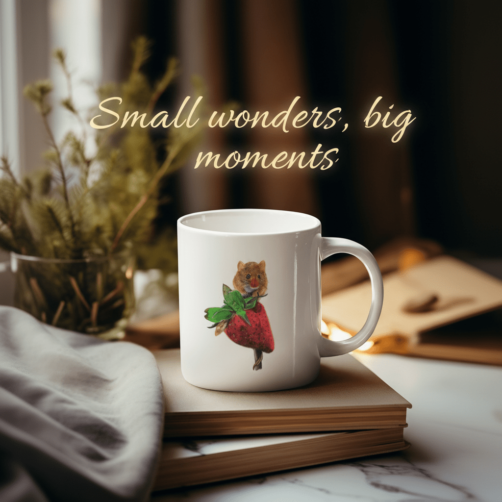 Text overlay with harvest mouse quote