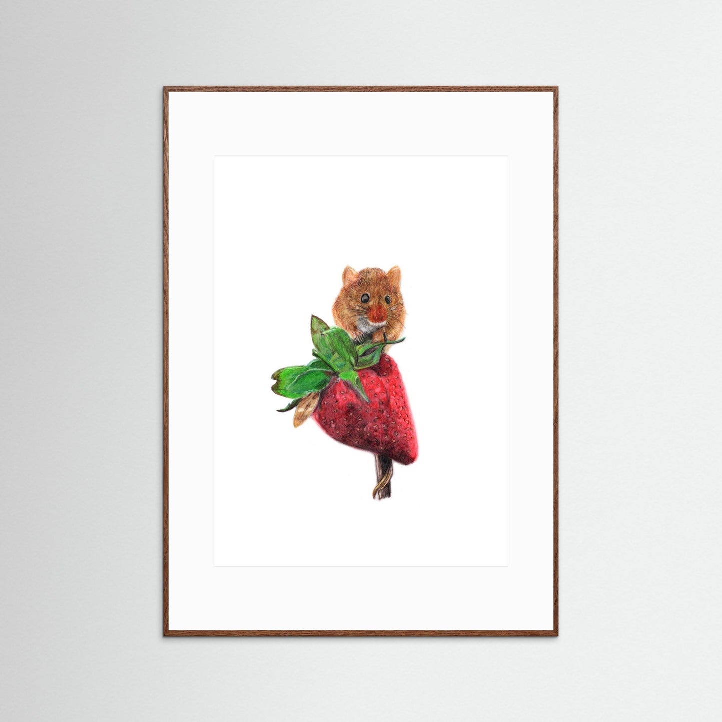 Field Mouse Wildlife Framed Art Print – Hand-Drawn Woodland Illustration | Cosy Cottage Decor, Nature Lover Gift