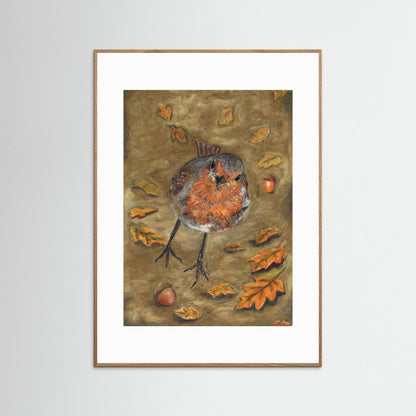 Autumn Robin Artwork Print – Wildlife Wall Art